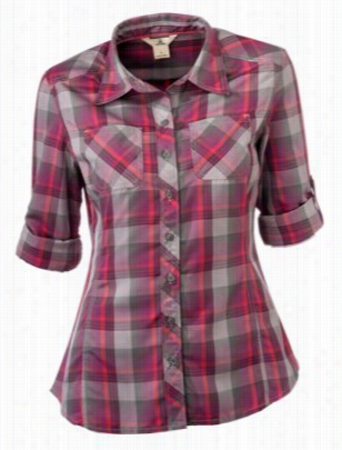 Ascend Tfek Plaid Shirt For Ladies - Red Violet Plaid - S