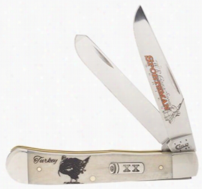 Case Spo Rtsman Series Turkey Natural Smooth Bone Trapper Pocket Knife