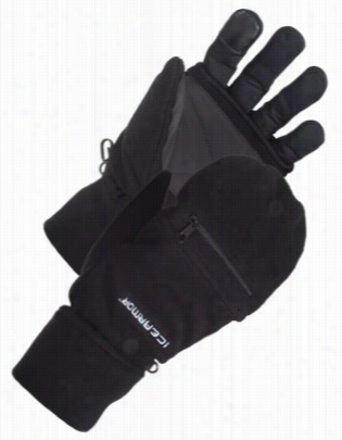 Clam Corp Icearmor Deluxe Fold-back Mitts For Men -b Lack - S