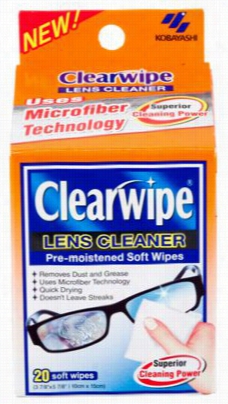 Clearwipe Les Cleaner Pre-mostened Soft Wipes