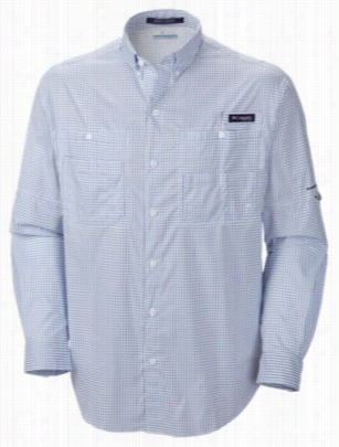 Columbi Apfg Super Tamiami Long Sleeve Shirt For Men - Vivid Blue Gingham - L