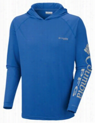 Columbia Pfg Terminal Tackle Hoodie For Men - Vivid Blue/cool Grey  Logo - S