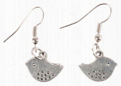 Pink House Lovebird Silver-toneearrings