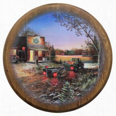 Promotional Wood Products Barrel Head - Ggood Ole Days By Jim Hansel