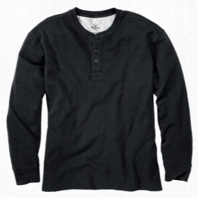 Redhead Thermal Henley Shirts For Men - Llng Sleeve - Black - L