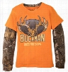 Buckman Layered T-Shirt for Boys - Realtree Xtra/Orange - S