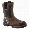 Wolverine Overman Waterproof Pull-On Safety Toe Work Boots for Men - Brown/Black/Red - 10M