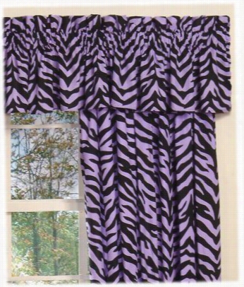 Zebra Lavender Collection Drapes Or Vvalance - Valance