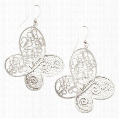 Amanda Lbu Believe Butterfly Crafted Metal Earrings