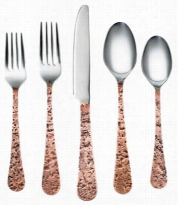 Cambridge Kasmmira 20-piece Stainless Steel Flatware Set - Copper Old