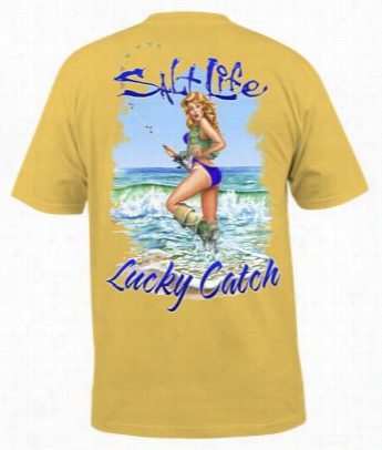 Salt Life Lucky Catch Pocket T-shirt For Men - Banana - S