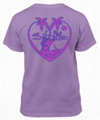 Salt Life Palm Tree Love T-shirt For Girls - Lavender - Xs
