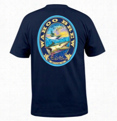 Salt Life Wahoo Brew Pocket T-shirt For Men - Navy - L