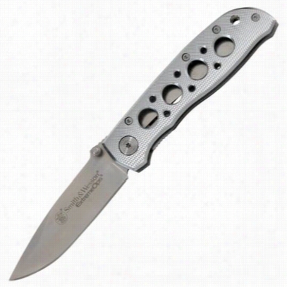 Smith & Wesson Extreme Ops Silver Fokder Fine Edge Drop Point Blade Tactical Knife