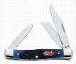 Case Navy Blue Jigged Bone Knife - Medium Stockman