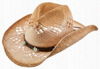 Tropical Trends Rafia Cowboy Hat For Ladies - Tea