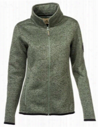 Ascend Shedpa-lined Sweater Fleece Jacket For Ladies - Agave Green - M