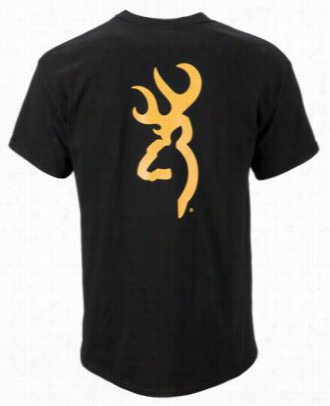 Browning Buckmark Logo T-shirt For Men - Black/gold - S