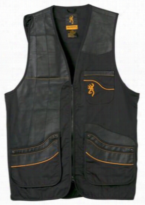 Browning Master-lite Le Ather Patch Vest For Men - Black/orange - S