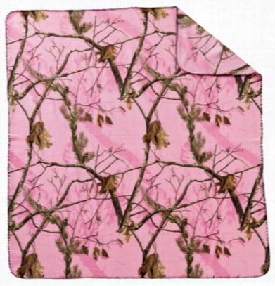 Camo Fleece Throw - Realtree Apc Pink