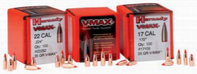 Hornady V-max Rifle Bullets - .22 Caliber - .224 Diameter - 40 Grain - 100 Rounds