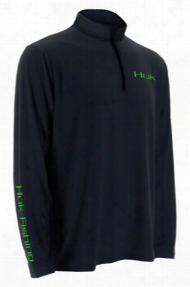 Huk Icon 1/4zip Pullover For Men - Black - L