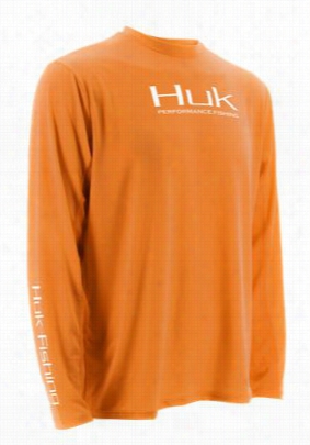 Huk Icon Long-winded Sleeve Sirht For Men - Orange - M