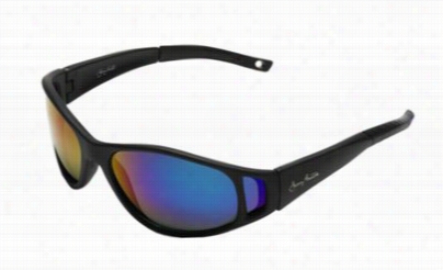 Jimmy Houston Polarized Sunglasses - Power - Matte Black/soke Blue Mirror