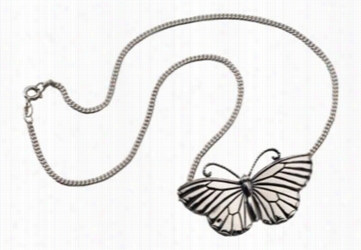 Kabana Jewelry Sterling Silve R16' Necklace With Butterfly Pendant