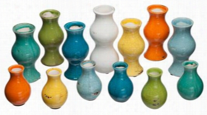 Kalalou 13-piece Multi-colored Ceramic Vase Se T