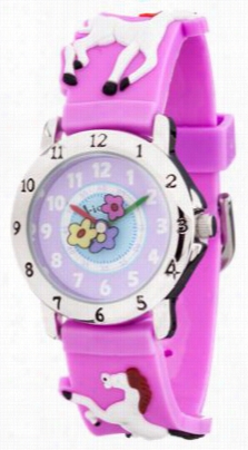 Kids Wake Company Ponies Wit Hflowers Watch For Kids - Pink/blue