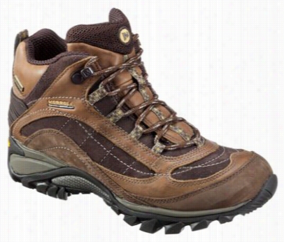 Merrell Siren Leeather Waterproof Mid Hiking Shoes For Ladies - Brown - 10m