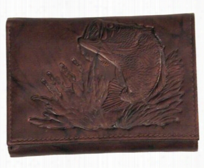 Montana Leather Tri-fold Wallet - Bass -- Brown