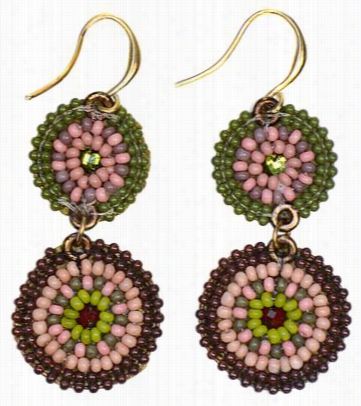 Pink House Museo Ebroi Dery Moss Multi Bead Circle Earrings - 2'