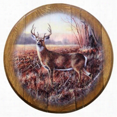 Promotional Wood Products Barrel Head - Bluff Country Buck By Jim Hanseel