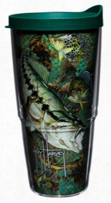 Te Rvis Tumbler Guy Harvey Insulated Wrap With Lid - Deeo Green Bass