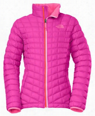 The North Face Thermoball Full-zip Jacket For Girls - Lum Inous Pink - S