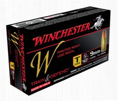 Winchesetr W Train And Defend Handgun Ammo - Fmj Instruction - 147 Particle - 9mm