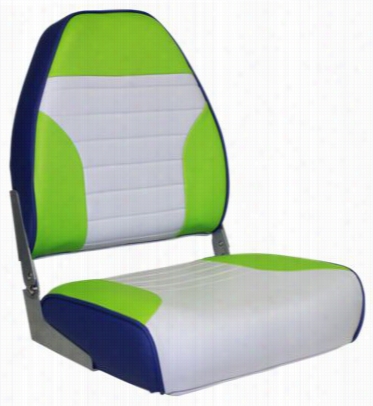 Wise Mariner 16' Midb-ack Seat - Sky Gray/royal Blue/lime Green