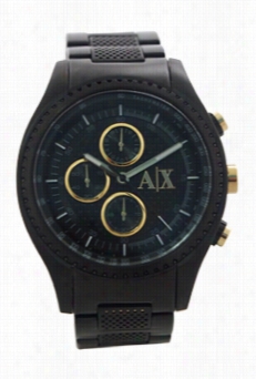 Ax1604 Chronograph Black Ion Plated Stainless Steel Bracele Twatch