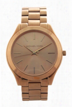 Mk3197 Slim Runway Rose Gold-tone Stainless Steel Bracelet Watch