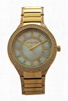 Mk3312 Kerry Crystal Accent Gold-tone Stainless Steel Bracelet Watch