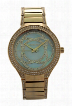 Mk3481 Kerry Crystal Afcent Gold-tone Stainless Steel Bracelet Watch