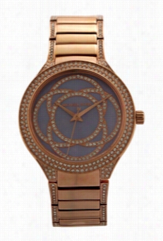 Mk3482 Kerry Crystal Accent Rose Gold-tone Unsullied Steel Bracelet Watch