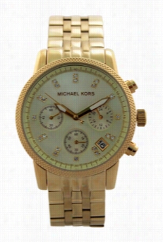 Mk5676 Chronograph Ritz Gold-toen Stainless Steel Bracelet Watch