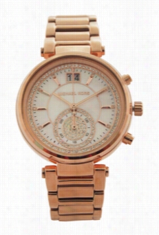 Mk6282 Chronograph Ssawyer Rose Gold-tone Stainless Steel Bracelet Wat Ch