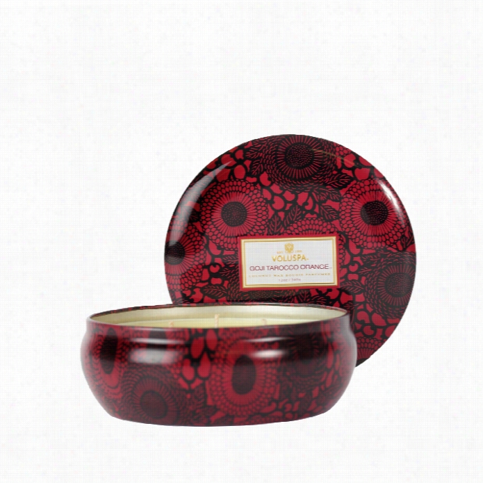 Voluspajaponica Black 3 Wick Decorativ Tin-plate Candle - Goji & Taro Cco Orange