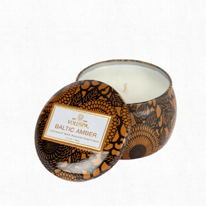 Voluspa Japonica Decorwtive Tin Candle - Baltic Amber 4 Oz