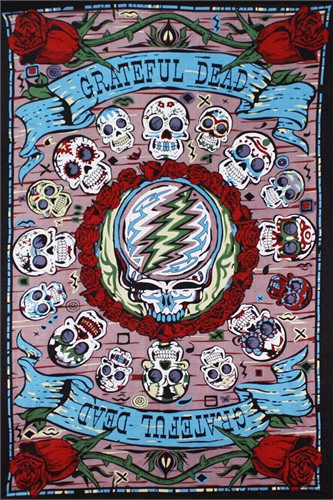 3d Grateful Dead Mwxicali Skulls Tapestry 60 X 90&quot;