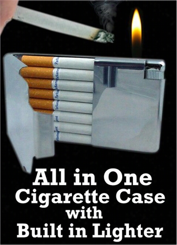 Alll In One Cigarette Case With Cigarette Lighter (for 100's)